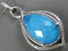 LARGE 10.28CT DIAMOND & AAA SKY BLUE SHELL QUARTZ 14KT WHITE GOLD LOVE PENDANT