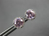 ESTATE 2.1CT DIAMOND & AAA PINK QUARTZ 14K WHITE GOLD HALO MARTINI STUD EARRINGS