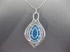 LARGE 10.28CT DIAMOND & AAA SKY BLUE SHELL QUARTZ 14KT WHITE GOLD LOVE PENDANT