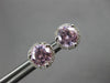 ESTATE 2.1CT DIAMOND & AAA PINK QUARTZ 14K WHITE GOLD HALO MARTINI STUD EARRINGS