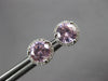 ESTATE 2.1CT DIAMOND & AAA PINK QUARTZ 14K WHITE GOLD HALO MARTINI STUD EARRINGS