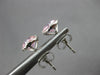 ESTATE 2.1CT DIAMOND & AAA PINK QUARTZ 14K WHITE GOLD HALO MARTINI STUD EARRINGS