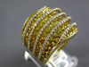 LARGE 3.62CT DIAMOND & AAA YELLOW SAPPHIRE 14KT YELLOW GOLD 3D CRISS CROSS RING