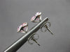 ESTATE 2.1CT DIAMOND & AAA PINK QUARTZ 14K WHITE GOLD HALO MARTINI STUD EARRINGS