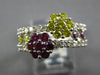 1.85CT WHITE & CANARY DIAMOND & AAA AMETHYST 14KT WHITE GOLD DOUBLE FLOWER RING