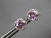 ESTATE 2.1CT DIAMOND & AAA PINK QUARTZ 14K WHITE GOLD HALO MARTINI STUD EARRINGS