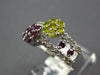 1.85CT WHITE & CANARY DIAMOND & AAA AMETHYST 14KT WHITE GOLD DOUBLE FLOWER RING