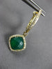 5.3CT DIAMOND & AAA AGOT 14KT YELLOW GOLD HALO SQUARE LEVERBACK HANGING EARRINGS
