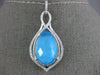 LARGE 10.28CT DIAMOND & AAA SKY BLUE SHELL QUARTZ 14KT WHITE GOLD LOVE PENDANT