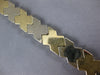 ESTATE WIDE & LONG 14KT 2 TONE GOLD CLASSIC MATTE & SHINY X LOVE BRACELET #27089