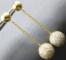 1.0CT DIAMOND 14KT YELLOW GOLD 3D ROUND DOME SHAPE BY THE YARD HANGING EARRINGS