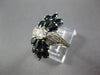 ESTATE 4.40CT DIAMOND & AAA SAPPHIRE 18KT WHITE GOLD MULTI LEAF ANNIVERSARY RING