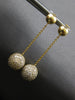 1.0CT DIAMOND 14KT YELLOW GOLD 3D ROUND DOME SHAPE BY THE YARD HANGING EARRINGS