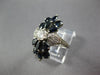 ESTATE 4.40CT DIAMOND & AAA SAPPHIRE 18KT WHITE GOLD MULTI LEAF ANNIVERSARY RING