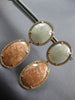 DIAMOND & RUTILATED QUARTZ & AGATE 14K ROSE GOLD ROUND & OVAL HANGING EARRINGS