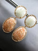 DIAMOND & RUTILATED QUARTZ & AGATE 14K ROSE GOLD ROUND & OVAL HANGING EARRINGS