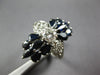 ESTATE 4.40CT DIAMOND & AAA SAPPHIRE 18KT WHITE GOLD MULTI LEAF ANNIVERSARY RING