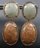 DIAMOND & RUTILATED QUARTZ & AGATE 14K ROSE GOLD ROUND & OVAL HANGING EARRINGS