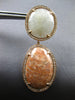 DIAMOND & RUTILATED QUARTZ & AGATE 14K ROSE GOLD ROUND & OVAL HANGING EARRINGS
