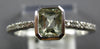 SMALL .68CT DIAMOND & AAA GREEN AMETHYST 18KT WHITE GOLD CUSHION CUT BEZEL RING
