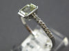 SMALL .68CT DIAMOND & AAA GREEN AMETHYST 18KT WHITE GOLD CUSHION CUT BEZEL RING