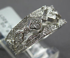 .82CT DIAMOND 18KT WHITE GOLD MULTI FLOWER SEMI ETERNITY STACKABLE FUN LOVE RING