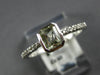 SMALL .68CT DIAMOND & AAA GREEN AMETHYST 18KT WHITE GOLD CUSHION CUT BEZEL RING