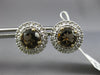 LARGE 2.50CT DIAMOND & AAA SMOKY TOPAZ 14KT YELLOW GOLD ROUND HALO STUD EARRINGS
