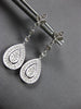 ESTATE .3CT DIAMOND 14KT WHITE GOLD 3D PAVE TEAR DROP FLOWER HANGING EARRINGS