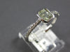SMALL .68CT DIAMOND & AAA GREEN AMETHYST 18KT WHITE GOLD CUSHION CUT BEZEL RING