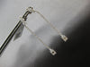 LARGE .66CT DIAMOND 18KT WHITE GOLD 3D PAST PRESENT FUTURE BAR HANGING EARRINGS