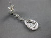 ESTATE .3CT DIAMOND 14KT WHITE GOLD 3D PAVE TEAR DROP FLOWER HANGING EARRINGS