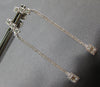 LARGE .66CT DIAMOND 18KT WHITE GOLD 3D PAST PRESENT FUTURE BAR HANGING EARRINGS