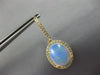 LARGE 8.13CT DIAMOND & AAA OPAL 14KT YELLOW GOLD 3D OVAL HALO HANGING EARRINGS