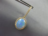 LARGE 8.13CT DIAMOND & AAA OPAL 14KT YELLOW GOLD 3D OVAL HALO HANGING EARRINGS