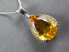 6.04CT DIAMOND & AAA CITRINE 14KT WHITE GOLD CLASSIC PEAR SHAPE FLOATING PENDANT