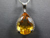 6.04CT DIAMOND & AAA CITRINE 14KT WHITE GOLD CLASSIC PEAR SHAPE FLOATING PENDANT