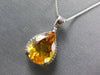 6.04CT DIAMOND & AAA CITRINE 14KT WHITE GOLD CLASSIC PEAR SHAPE FLOATING PENDANT
