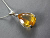 6.04CT DIAMOND & AAA CITRINE 14KT WHITE GOLD CLASSIC PEAR SHAPE FLOATING PENDANT