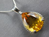 6.04CT DIAMOND & AAA CITRINE 14KT WHITE GOLD CLASSIC PEAR SHAPE FLOATING PENDANT