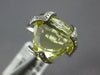 7.86CT DIAMOND & AAA LEMON QUARTZ 14K WHITE GOLD 3D TRILLION BUTTERFLY LOVE RING