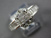 1.50CT DIAMOND 14KT WHITE GOLD 3D PRINCESS BAGUETTE & ROUND FLOWER PROMISE RING
