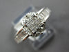1.50CT DIAMOND 14KT WHITE GOLD 3D PRINCESS BAGUETTE & ROUND FLOWER PROMISE RING