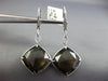 LARGE 20.14CT DIAMOND & AAA SMOKY TOPAZ 18KT WHITE GOLD CUSHION HANGING EARRINGS