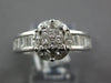 1.50CT DIAMOND 14KT WHITE GOLD 3D PRINCESS BAGUETTE & ROUND FLOWER PROMISE RING