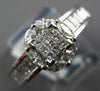 1.50CT DIAMOND 14KT WHITE GOLD 3D PRINCESS BAGUETTE & ROUND FLOWER PROMISE RING