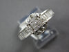 1.50CT DIAMOND 14KT WHITE GOLD 3D PRINCESS BAGUETTE & ROUND FLOWER PROMISE RING