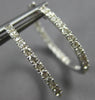 ESTATE 1.0CT DIAMOND 14KT WHITE GOLD 3D ROUND HOOP INSIDE OUT HANGING EARRINGS