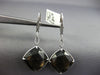LARGE 20.14CT DIAMOND & AAA SMOKY TOPAZ 18KT WHITE GOLD CUSHION HANGING EARRINGS