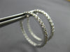 ESTATE 1.0CT DIAMOND 14KT WHITE GOLD 3D ROUND HOOP INSIDE OUT HANGING EARRINGS